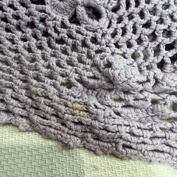 Modern Soul Lavender Loose Crochet Knit Button Up Cardigan Y2k - Picture 3 of 7